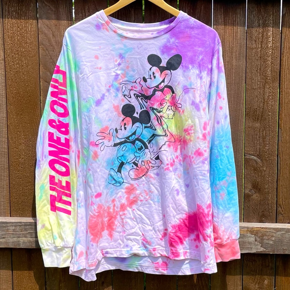 Custom Tie Dye Mickey Mouse Long Sleeve Shirt 🥑